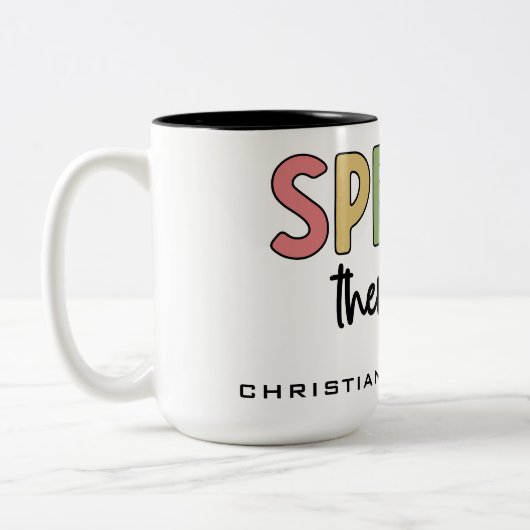 Aangepaste SLP-spraakpatholoog Speech Therapist Tweekleurige Koffiemok (Links)