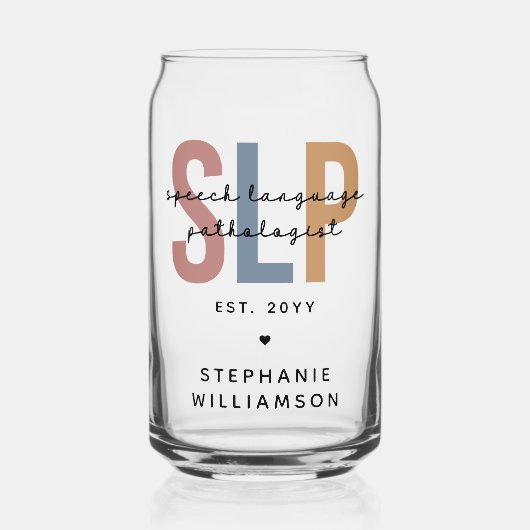 Aangepaste SLP-taaldocent Blikvorm Glas (Voorkant)