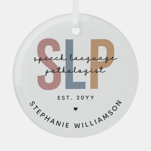 Aangepaste SLP-taaldocent Glas Ornament (Voorkant)