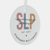 Aangepaste SLP-taaldocent Glas Ornament (Voorkant Rechts)