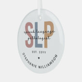 Aangepaste SLP-taaldocent Glas Ornament (Voorkant links)