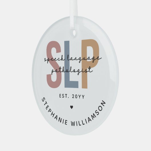 Aangepaste SLP-taaldocent Glas Ornament (Voorkant links)