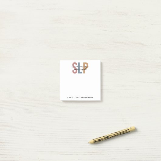 Aangepaste SLP-taaldocent Post-it® Notes (Op bureau)