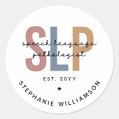 Aangepaste SLP-taaldocent Ronde Sticker (Voorkant)