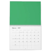 Aangepaste smaragdgroene knopspeld kalender (Feb 2027)