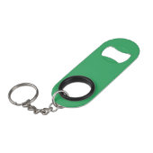 Aangepaste smaragdgroene knopspeld mini flessenopener (Voorkant Gekanteld)
