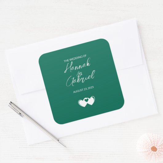 Aangepaste smaragdgroene Stickers (Envelop)