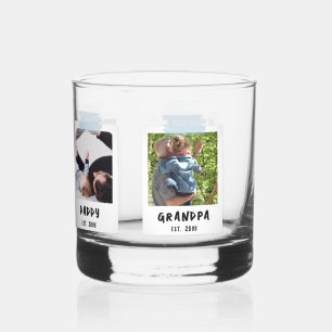 Aangepaste Snapshot Style Vaderdag Opa Gift Whisky Glas