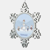 Aangepaste sneeuwbalvecht tin sneeuwvlok ornament (Rechts)