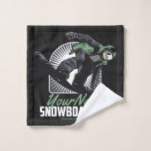 Aangepaste sneeuwboarder Shredding Bad Handdoek (Wasdoekje)