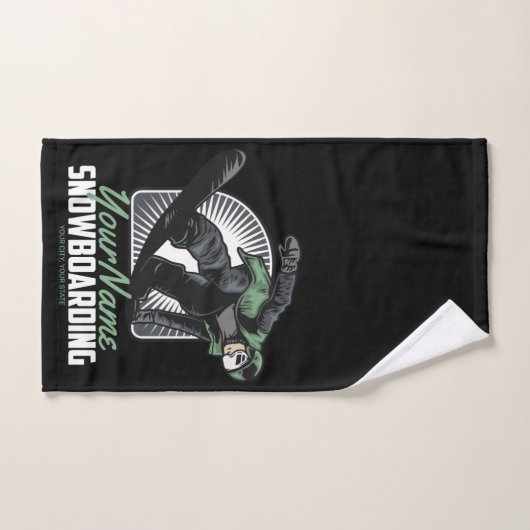 Aangepaste sneeuwboarder Shredding Bad Handdoek (Handdoek)