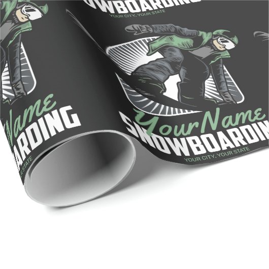 Aangepaste sneeuwboarder Shredding Cadeaupapier (Rol Hoek)