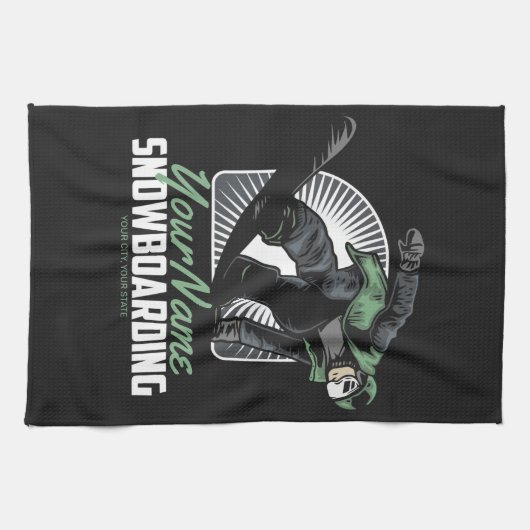 Aangepaste sneeuwboarder Shredding Theedoek (Horizontaal)