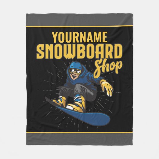 Aangepaste sneeuwboarder Snowboarding Shop Big Air Fleece Deken (Voorkant)