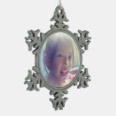 Aangepaste sneeuweffect Selfie Tin Sneeuwvlok Ornament (Links)