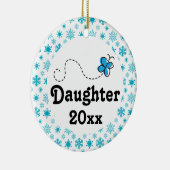 Aangepaste Sneeuwkerstversiering voor dochter Keramisch Ornament (Rechts)