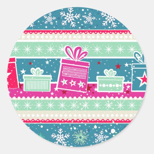 Aangepaste sneeuwvlokken en Cadeaus Ronde Sticker (Voorkant)