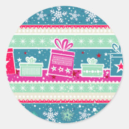 Aangepaste sneeuwvlokken en Cadeaus Ronde Sticker