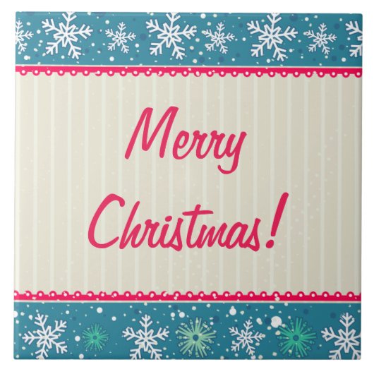 Aangepaste sneeuwvlokken en Cadeaus Tegeltje (Voorkant)