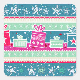 Aangepaste sneeuwvlokken en Cadeaus Vierkante Sticker