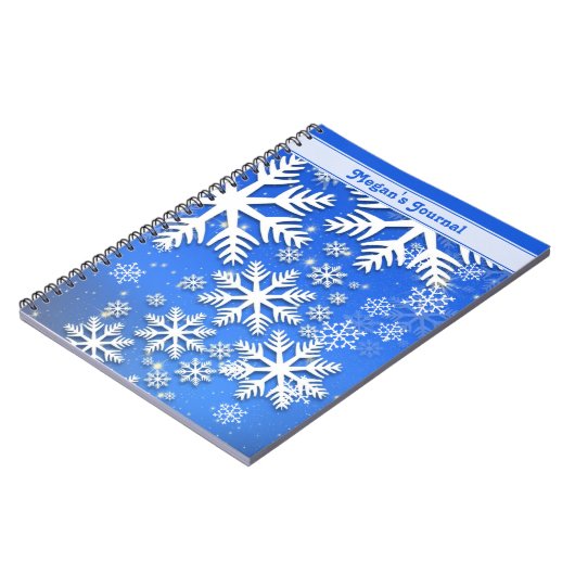 Aangepaste sneeuwvlokken en sterren Aangepaste tek Notitieboek (Linkerzijde)