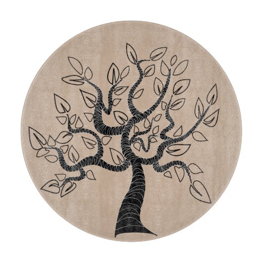 Aangepaste snijplank met boom (Voorkant)