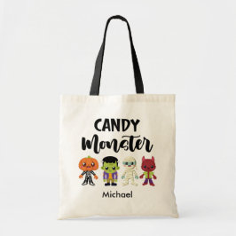 Aangepaste Snoep Monster Kinder Trick or treat Can Tote Bag