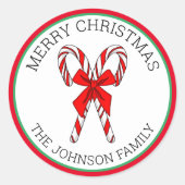 Aangepaste snoepjes en kerstmis ronde sticker (Voorkant)