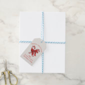 Aangepaste snoepriet vrolijk kerstfeest rood cadeaulabel (Met Touw)