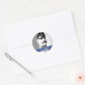 Aangepaste snor / snor partij ronde sticker (Envelop)