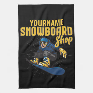Aangepaste Snowboarder Snowboarden Winkel Big Air Theedoek