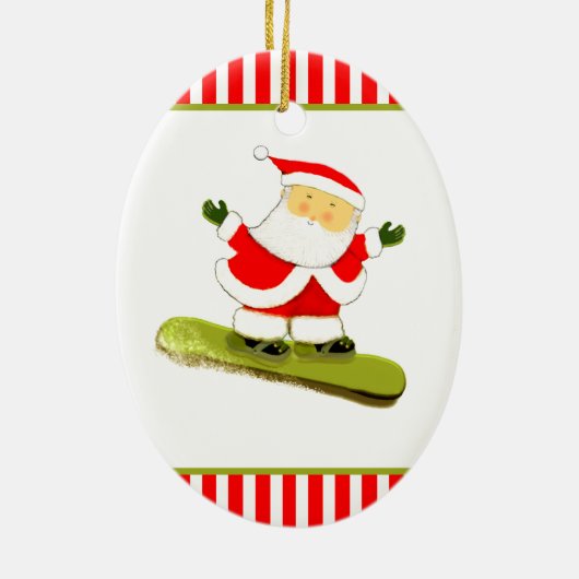 Aangepaste Snowboarder Snowboarding Keramisch Ornament (Achterkant)