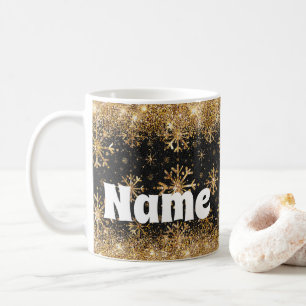 Aangepaste Snowflakes Gold Glitter Coffee-Mok Koffiemok