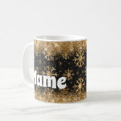 Aangepaste Snowflakes Gold Glitter Coffee-Mok Koffiemok (Voorkant links)