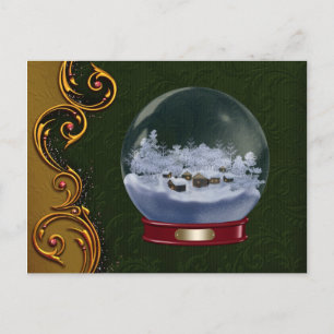 Aangepaste Snowglobe Christmas Briefkaart