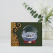 Aangepaste Snowglobe Christmas Briefkaart (Staand voorkant)