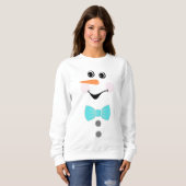 Aangepaste Snowman Blauwgroen Blue Bowtie Black Bu Trui (Voorkant volledig)