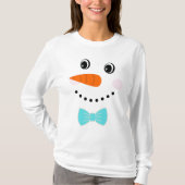 Aangepaste Snowman Blauwgroen Blue Bowtie T-shirt (Voorkant)