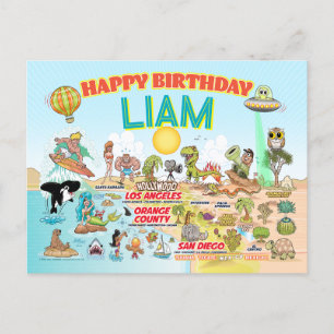 Aangepaste SoCal Birthday Uitnodiging Briefkaart