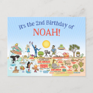 Aangepaste SoCal Birthday Uitnodiging Briefkaart