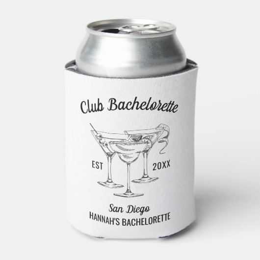 Aangepaste Sociale Club Bachelorette Party Bach Fa Blikjeskoeler (Blikje Voorkant)