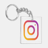 Aangepaste sociale media QR-code Promotionele mark Sleutelhanger (Voorkant Links)