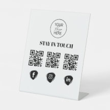 Aangepaste sociale media QR-code tafelkaart