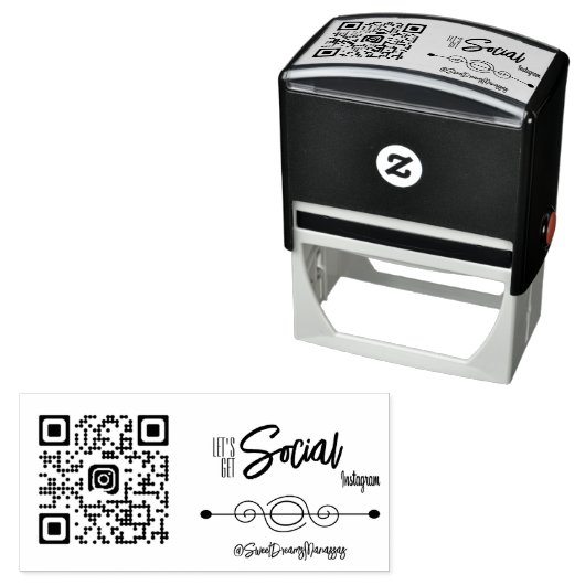 Aangepaste sociale media QR-code zelfinkende stemp Zelfinktende Stempel (In situ)