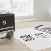 Aangepaste sociale media QR-code zelfinkende stemp Zelfinktende Stempel