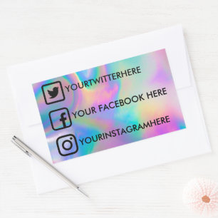 Aangepaste sociale media stickers Faux Holo