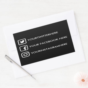 Aangepaste sociale mediastickers rechthoekige sticker