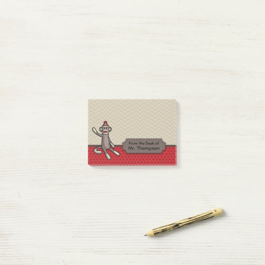 Aangepaste Socket Monkey Post It Notes (Op bureau)