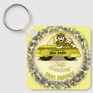 aangepaste SOCRAK Monkey Taxi-naam Sleutelhanger