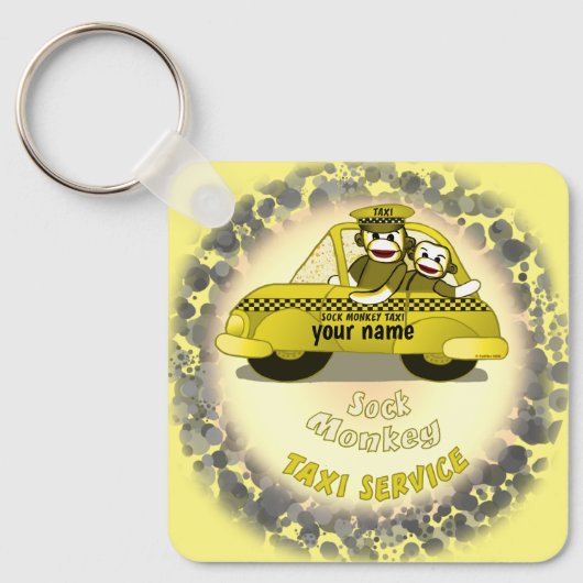 aangepaste SOCRAK Monkey Taxi-naam Sleutelhanger (Voorkant)